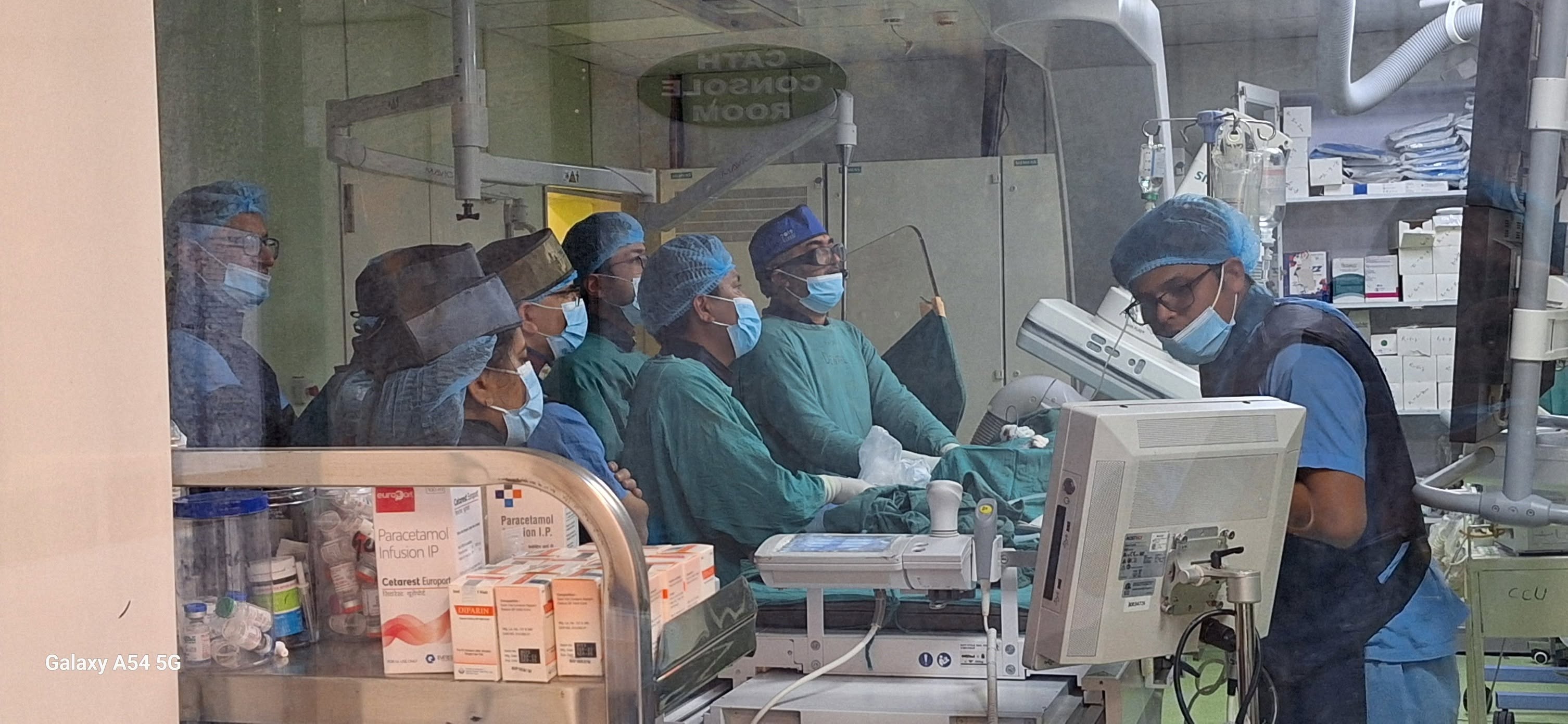Cardiac catheterization procedure in the Cath Lab at Bir Hospital